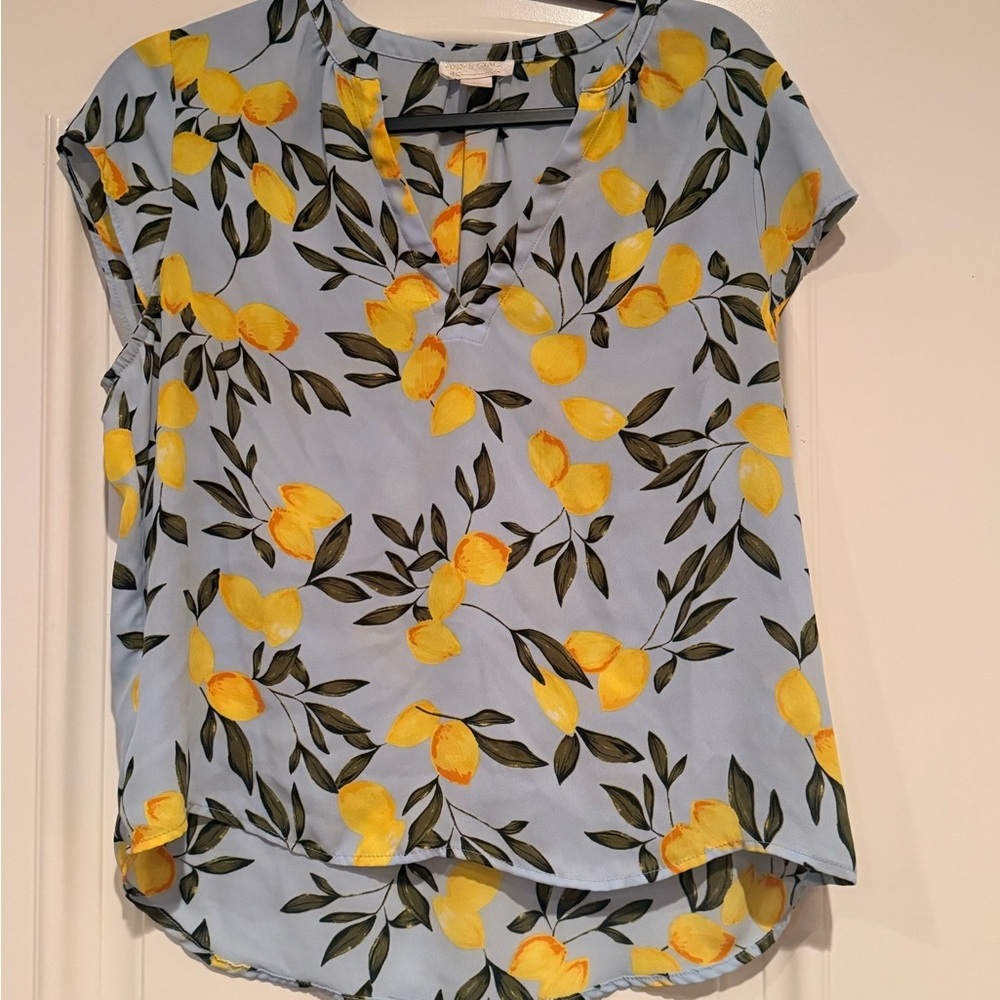 Lemon Print Women's Cute Blouse 🍋